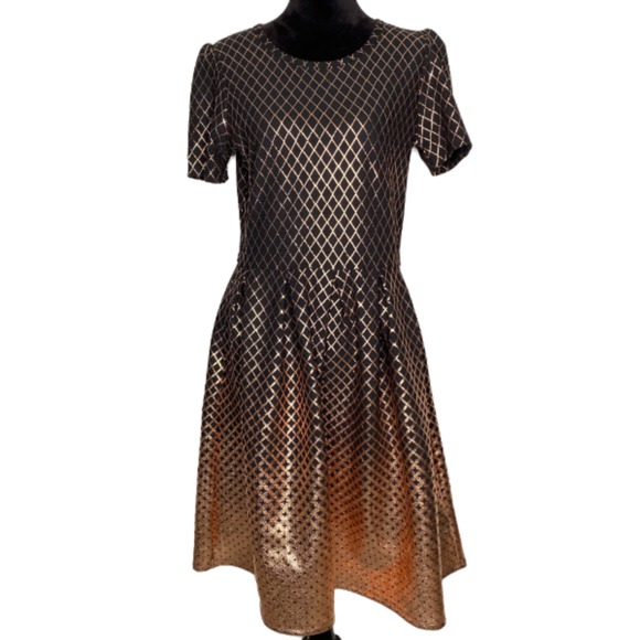 LuLaRoe Dresses & Skirts - Lularoe Amelia 2XL Dress Elegance Collection Gold